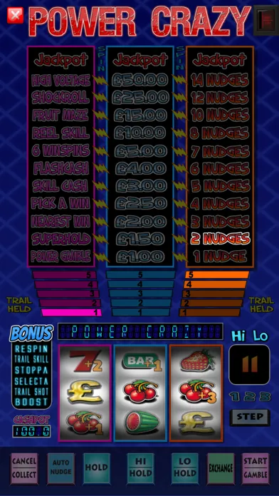 Capturas de tela do Power Crazy Fruit Machine Game
