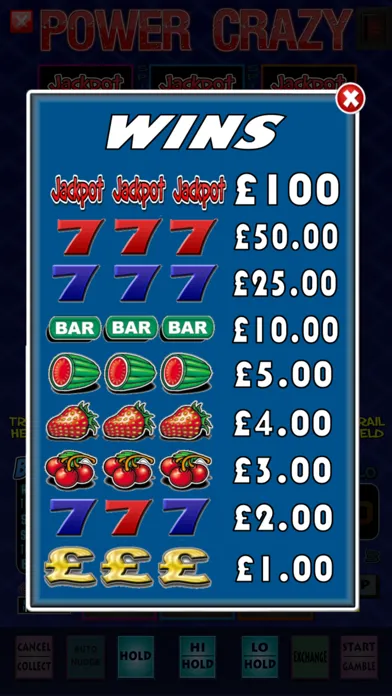 Capturas de tela do Power Crazy Fruit Machine Game