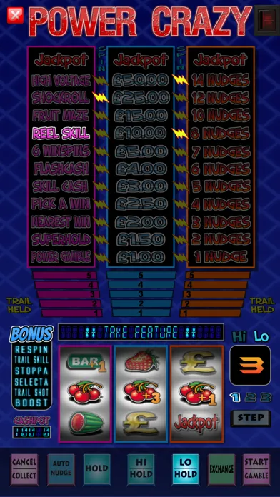 Capturas de tela do Power Crazy Fruit Machine Game