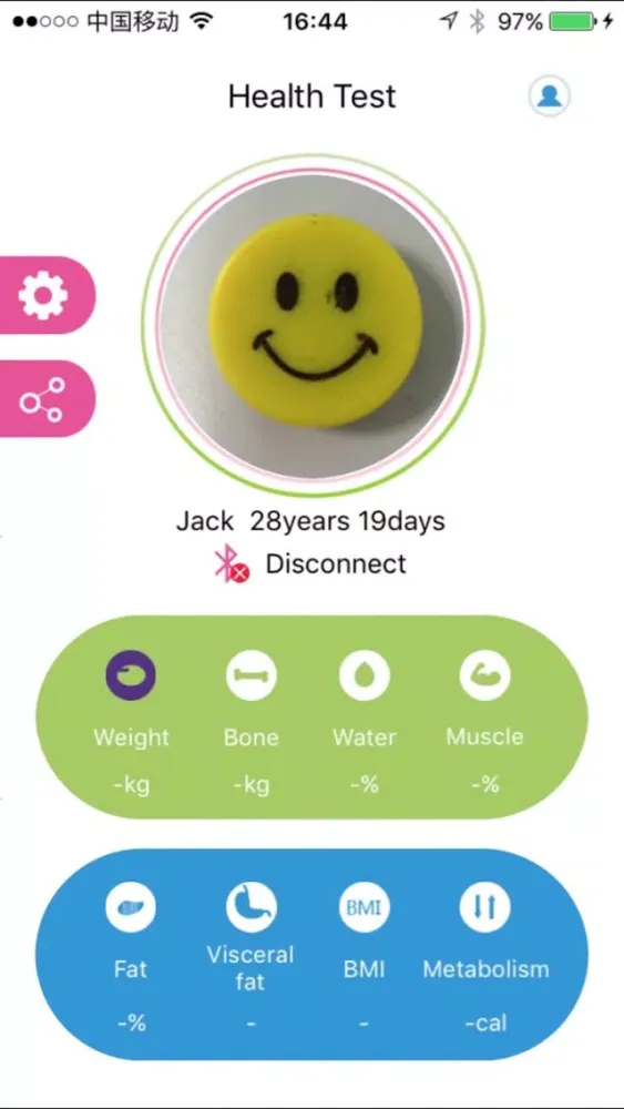 Zrzuty ekranu BLE Fat Scale