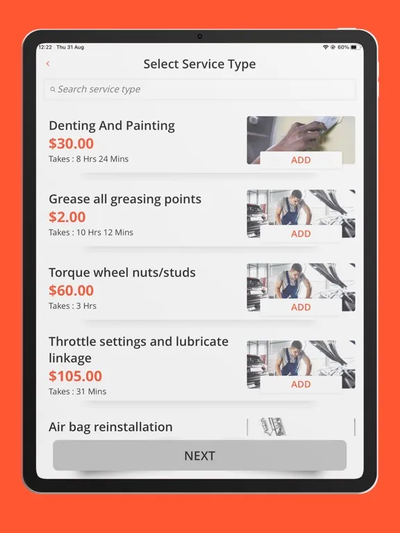 Ảnh chụp màn hình của FirstService-CarOwner iPad 