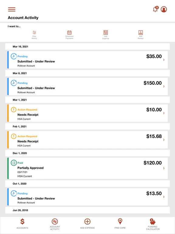 Screenshot di FSA TPA Benefits iPad 