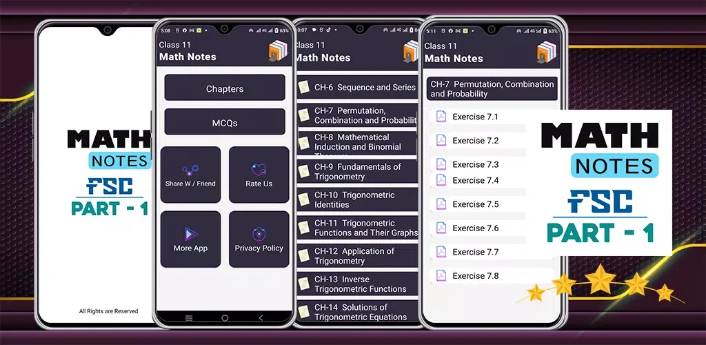 Math Notes Class 11(FSC Part1) Screenshots