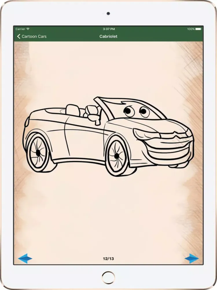 Ảnh chụp màn hình của Artist Green - How to draw Cartoon Cars iPad 