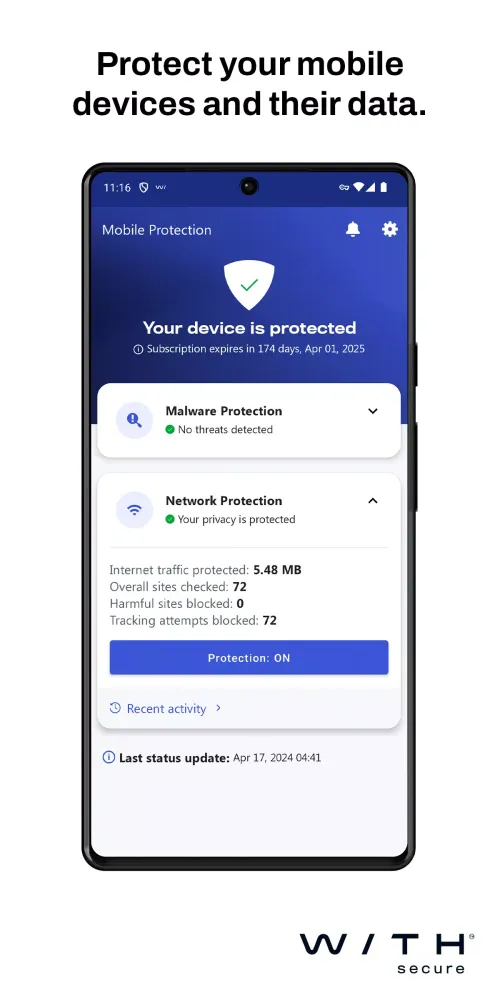 Zrzuty ekranu WithSecure Mobile Protection