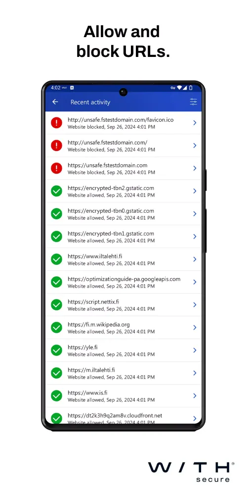 Zrzuty ekranu WithSecure Mobile Protection