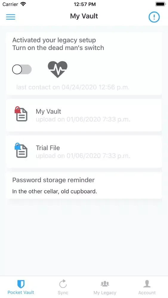 ภาพหน้าจอของ Final Security Vault