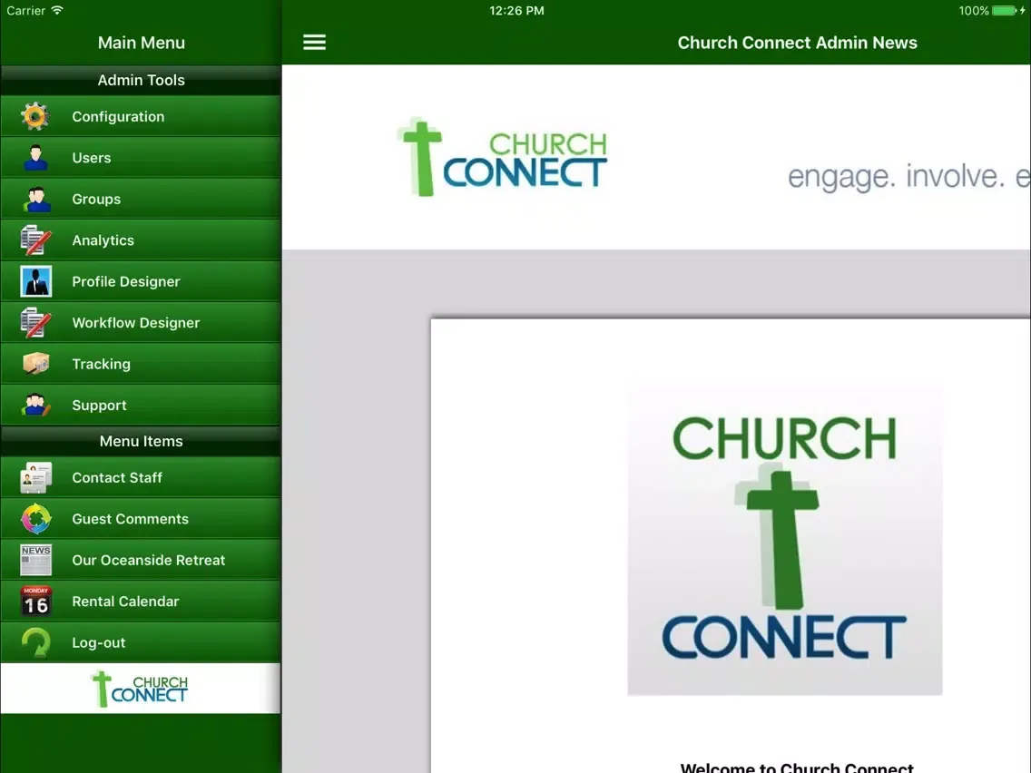 Church Connect iPad  Screenshots