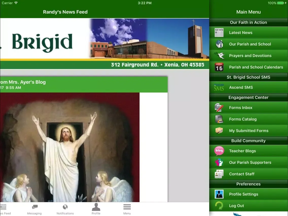 Zrzuty ekranu St. Brigid Catholic Parish iPad 