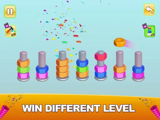 Zrzuty ekranu Nuts & Bolts Sorting Games 3D iPad 