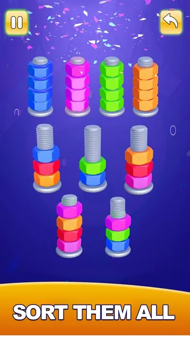 Zrzuty ekranu Nuts & Bolts Sorting Games 3D
