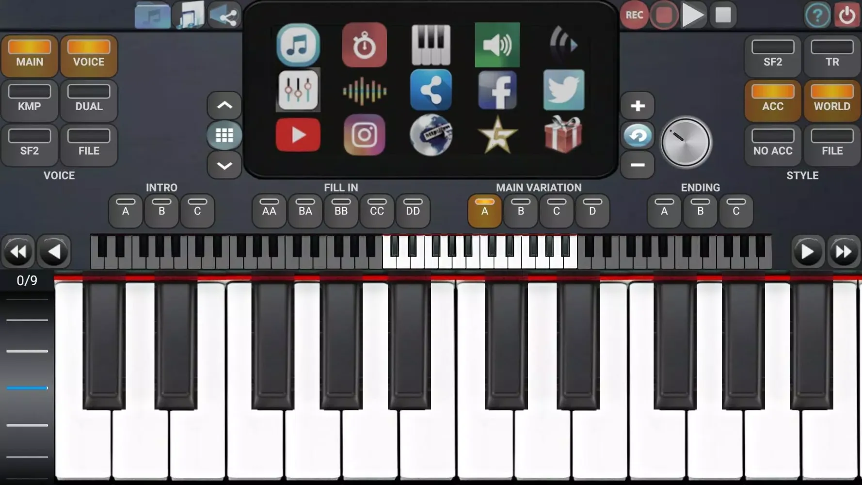 Tangkapan skrin Soundfont Piano