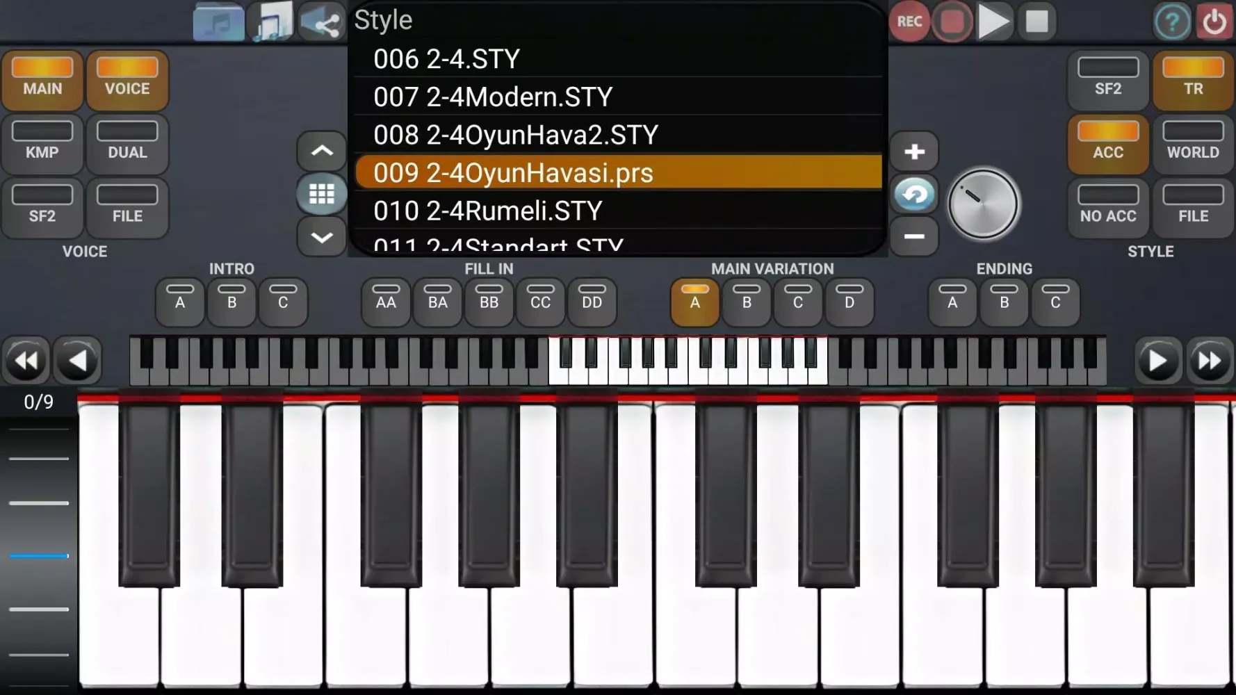 Tangkapan skrin Soundfont Piano