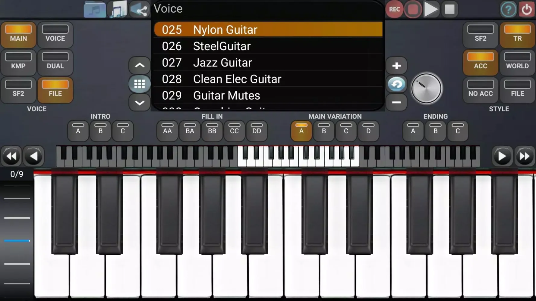 Tangkapan skrin Soundfont Piano