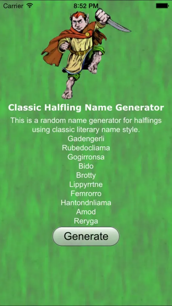 Скриншоты Halfling Name Gen Classic