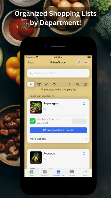 Tangkapan layar Meal Planner: Grocery List