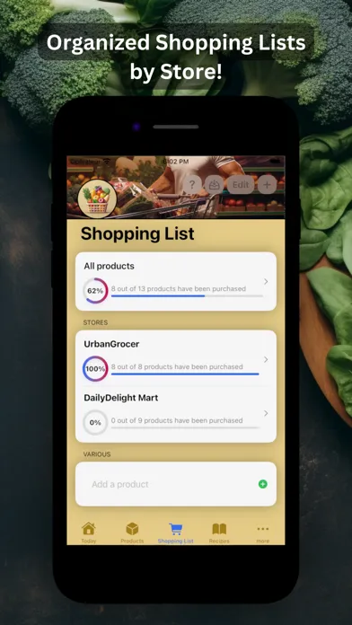 Tangkapan layar Meal Planner: Grocery List