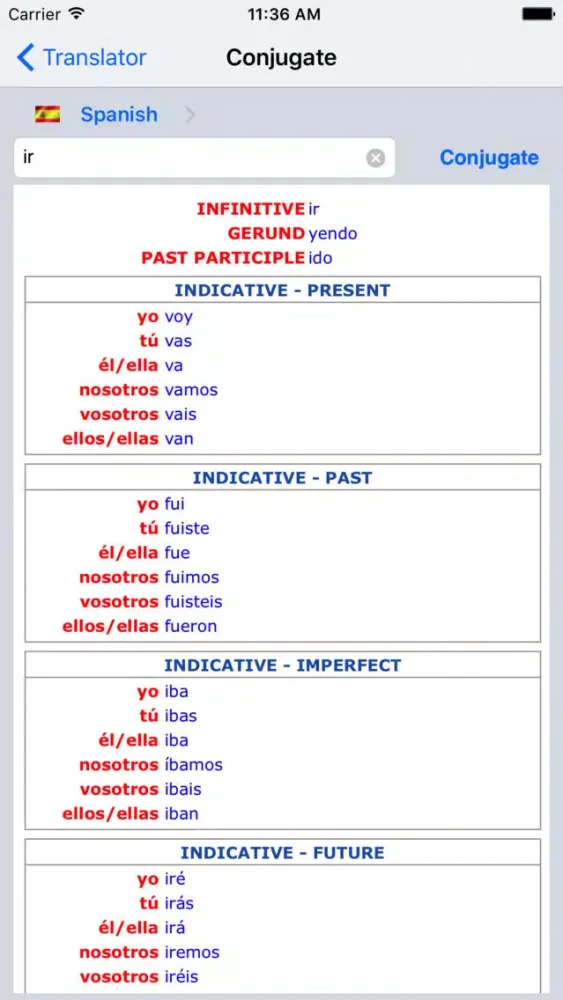 English/Spanish Dictionary سکرین شاٹس