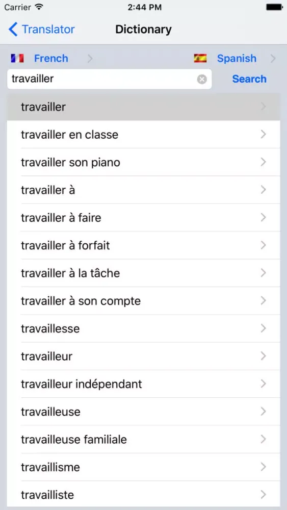 Diccionario Español/Francés Screenshots