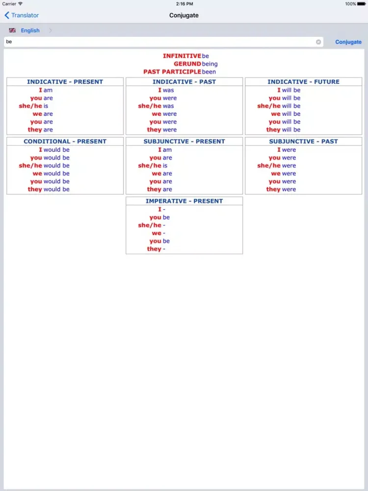 Tangkapan layar French/English Dictionary iPad 