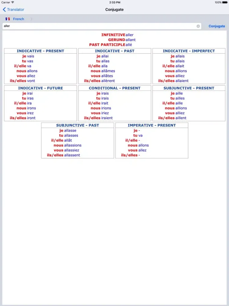 Capturas de tela do Verb Conjugation iPad 