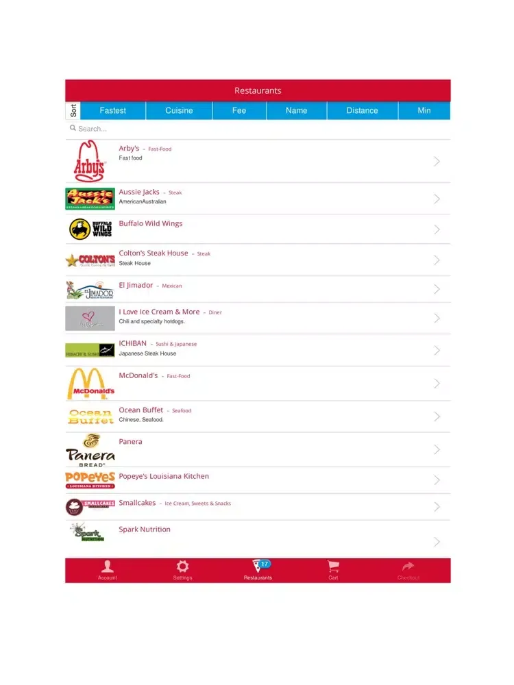 Ảnh chụp màn hình của FSW Delivery iPad 