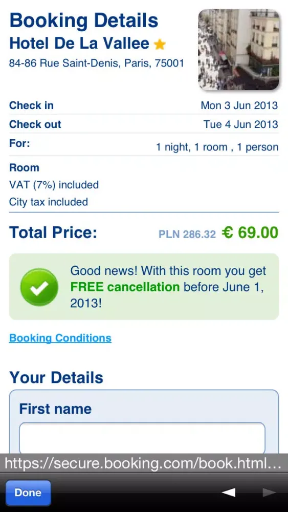 ภาพหน้าจอของ Cheap Hotels Booking System