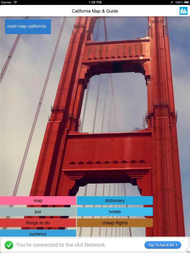 California offline map and guide (FREE edition) iPad  Screenshots