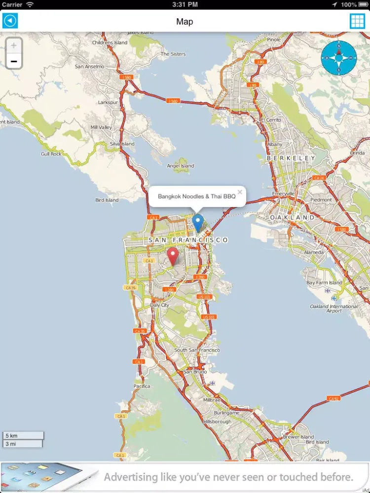 California offline map and guide (FREE edition) iPad  Screenshots