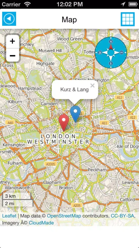 ภาพหน้าจอของ England (United Kingdom) offline road map. Great Britain Free Guide