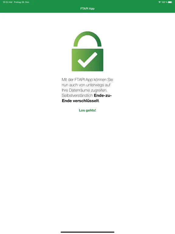 Capturas de tela do FTAPI Datarooms iPad