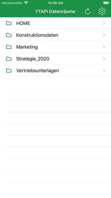 Capturas de tela do FTAPI Datarooms
