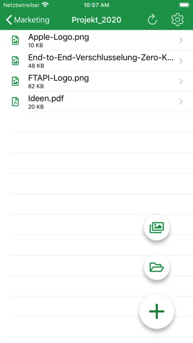 Capturas de tela do FTAPI Datarooms