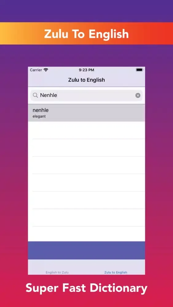 Capturas de pantalla de Zulu Dictionary English