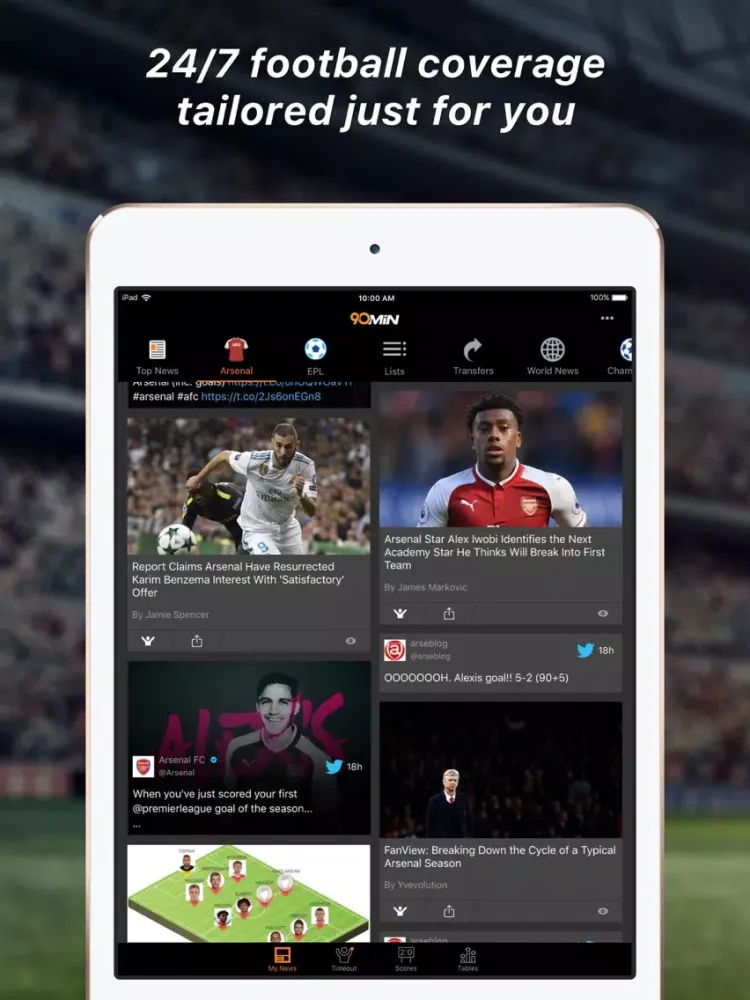 ภาพหน้าจอของ 90min - Arsenal FC Edition iPad 