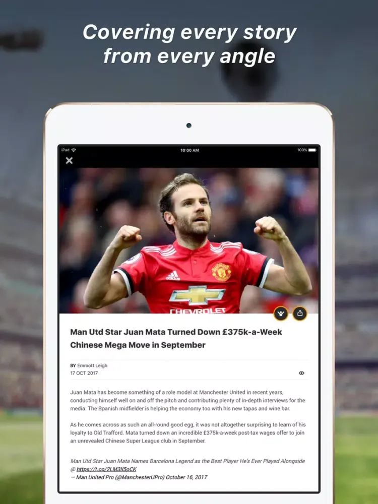 Ảnh chụp màn hình của 90min - Live Scores & News iPad 