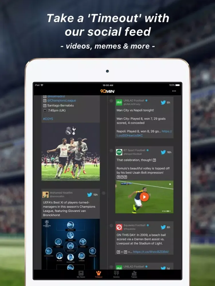 Ảnh chụp màn hình của 90min - Live Scores & News iPad 