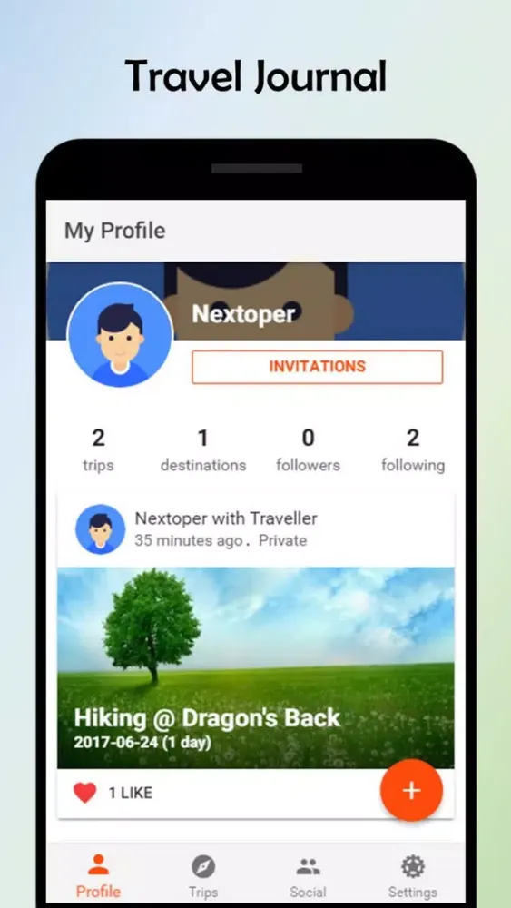 Tangkapan layar Nextop - Social Travel Journal