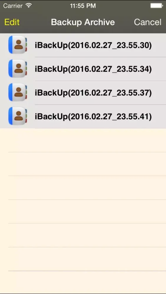 Zrzuty ekranu Backup of Contacts
