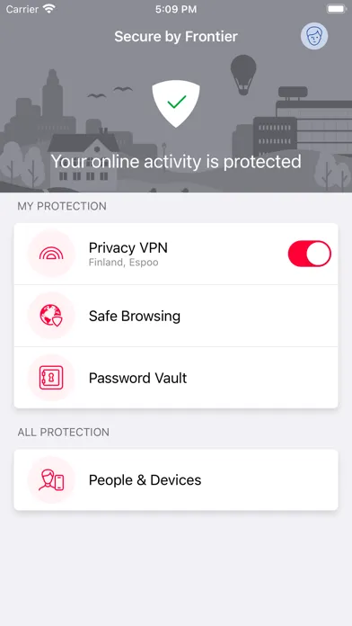 Zrzuty ekranu Secure by Frontier