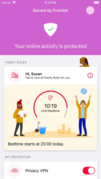 Zrzuty ekranu Secure by Frontier