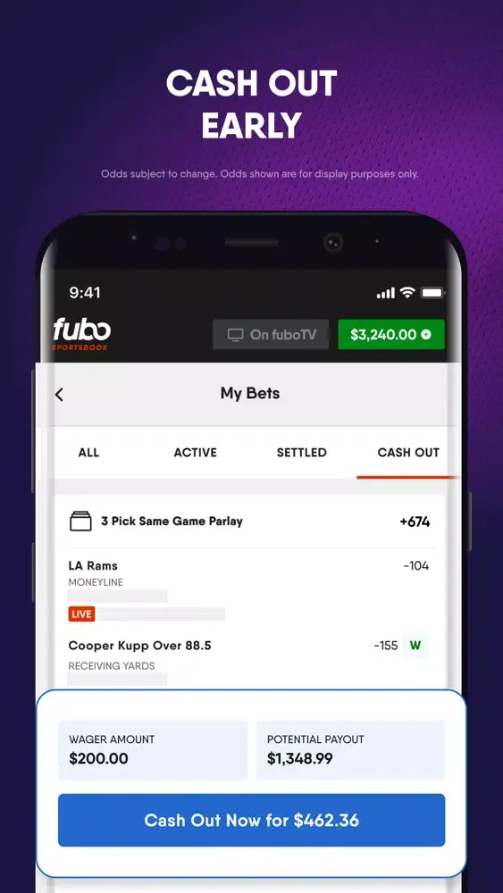 تصاویر Fubo Sportsbook: Live Bets
