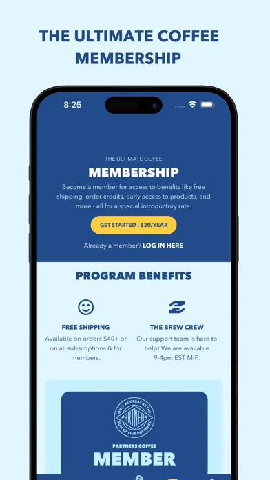 Partners Coffee: Order & Track Screenshots