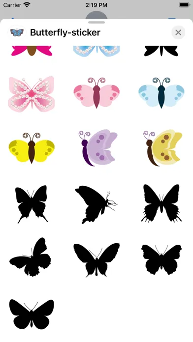 Zrzuty ekranu Pop and chic butterfly sticker