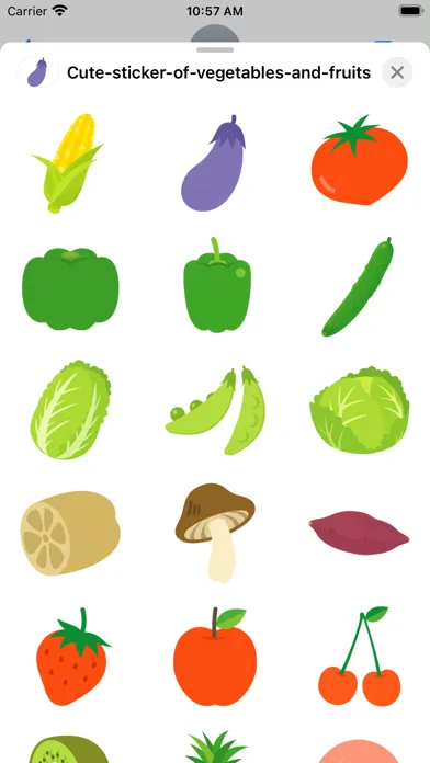 Cute vegetables and fruits स्क्रीनशॉट