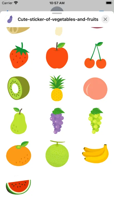 Cute vegetables and fruits स्क्रीनशॉट