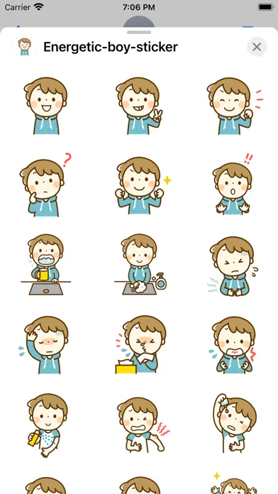 Energetic boy sticker Screenshots