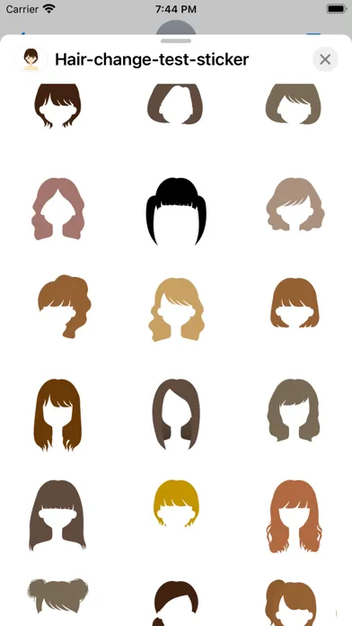 Ảnh chụp màn hình của Various hairstyle stickers