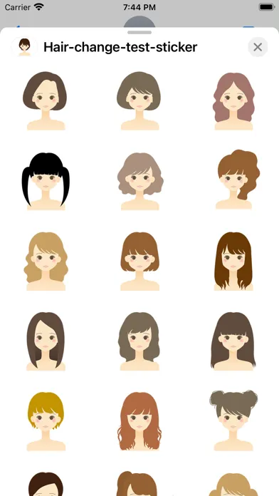 Ảnh chụp màn hình của Various hairstyle stickers