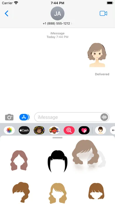 Ảnh chụp màn hình của Various hairstyle stickers